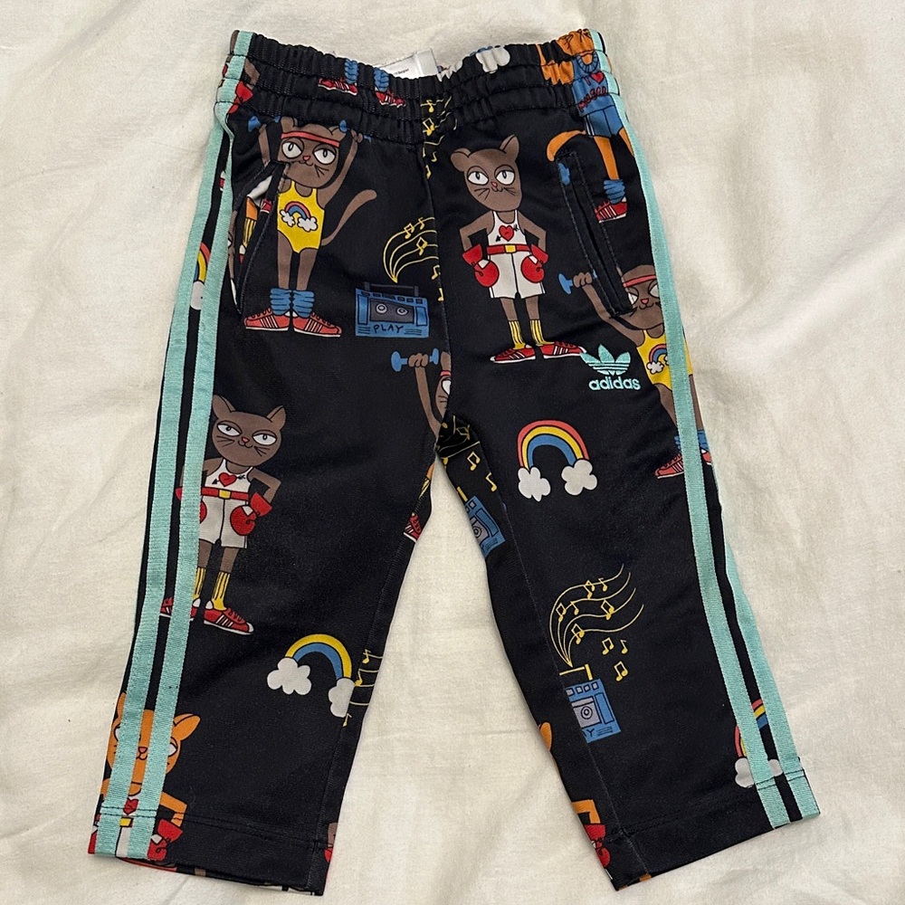 Mini Rodini Black Multicolor Cat Joggers
